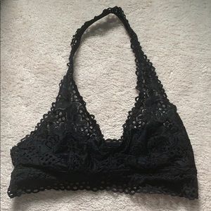 Black halter bralette
